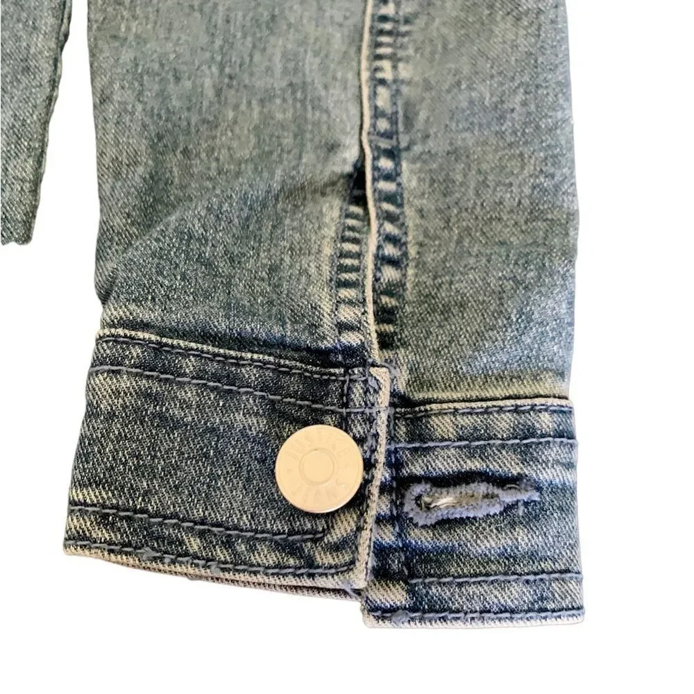 Justice Distressed Jean Jacket Lace Patch Plus Size 18-20 XXL Brand New